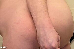 Water Bottle and Dildos Inserted in Ass