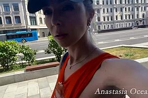 Blonde Woman Removing Panties in Furniture Store for Public Flashing Fetish