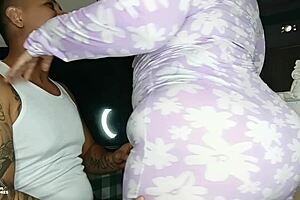 made a deal with stepmom for hard cock help, aiming to creampie her big tits