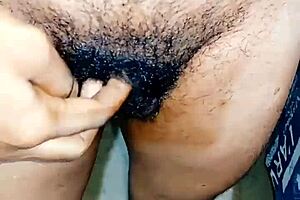 what happens when small hairy cock gets played in kitchen?