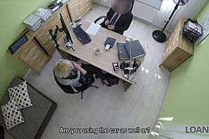 Marvelous teen undresses for cash in office