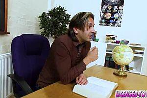 Hannah Shaw, the college babe in uniform, engages in submissive fetish sex with wet shaved pussy