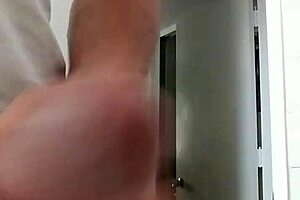 A guy strokes his cock until he cums.