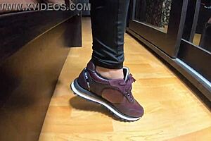 latina wife plays with camel-toe in jumpsuit and cum on jacket