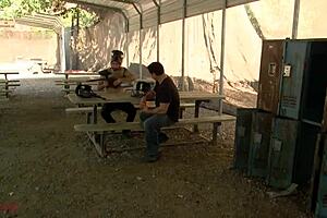 syren de mer takes on intense gangbang with deep anal fucking and squirting outdoors