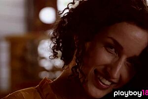 petite hungarian brunette luca miklosi teases with her hairy pussy