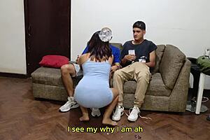 Bailando con mi padrastro y mi hermanastro ellos terminan llenandome el co�o de semen