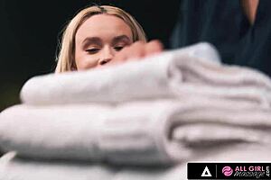 Ella Reese asks, 'Ready for your special lesbian massage?'