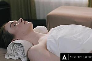 modern day sins horny lesbian hime marie almost caught sneaky sex with masseurs