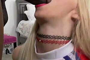 Petite Blonde Cheerleader Screams Taking BBC in Missionary!
