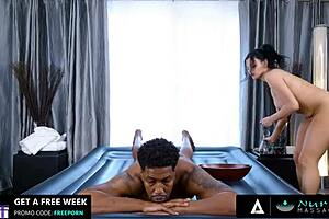 the sexy masseuse mona azar gave an intense nuru massage to that huge cock client