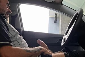 redhead risks public masturbation on the street