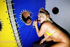 Blonde MILF Swingers Fuck and Cum in Gloryhole Trailer!