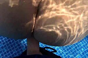 Big Ass Woman Surprised Masturbating in Pool During Quickie