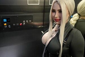 Stranger fucked hard in elevator mouth