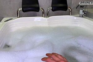 I go into the bathroom and masturbate my stepbrother without our parents noticing -amateur couple- nysdel