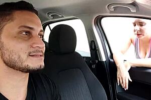 picking redhead for street blowjob and ass fucking