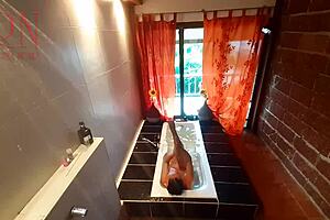 Watch housewife shave pussy in shower?