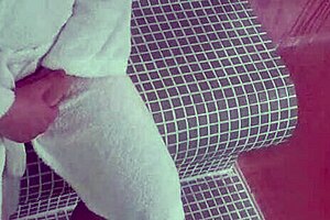 my slut wife is riding a stranger's cock at the sauna, getting a creampie while i watch