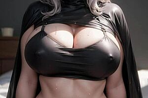 Ai generated model girl with big tits in art 69