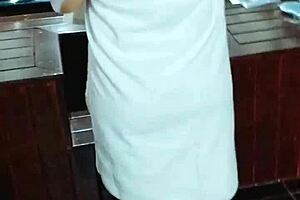 in the motel bathtub, enjoying masturbation with a big toy.