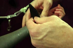 Stepfather dominates with handcuffs and orgasm in mouth