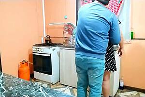 The Stepmother's Spoiled Stepson Fucks Her Passionately In The Kitchen.