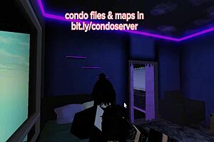 Roblox condo room turns into fucking frenzy with creampie and deepthroat, pussy getting pounded in virtual porn.