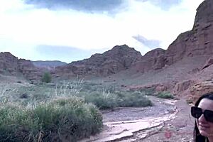 She showed her face with glasses deep blowjob in a beautiful canyon free