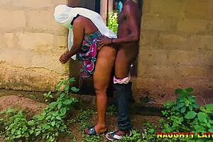 My step brother sneaks a quick hardcore sex with the horny neighbor outdoors.