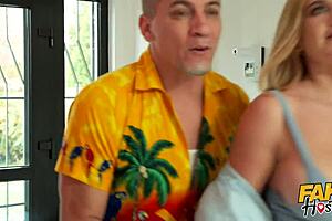 fake hostel: he sends his thick juicy milf wife to fuck a student 😏