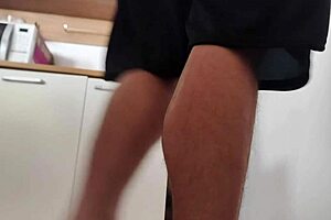 Risky sex with friend's big cock while husband showers