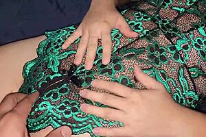 Sexy Stepmom Milks Small Cock Of Her Stepson.