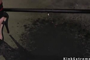 Hairy pussy brunette gets rough training as a slave, tied up and experiencing pain in BDSM session with pussy fetish