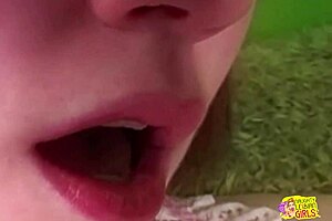 A solo masturbation scene turns into sensual lesbian sex for these two brunettes