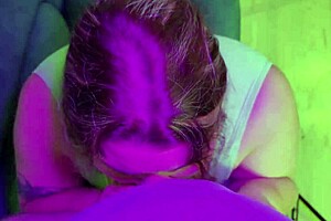 intense blowjob cum on bbw tits