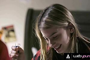 conflicted teen 18+ kristen scott discovers her sexuality with lesbian petite 18+ blonde kenna james