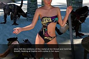 Let's play beach bitch with this blonde's shaved pussy leading to a cumshot