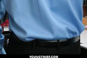 why did cute brunette teen shoplifter Penelope Reed get strip searched and fucked by that big cock?