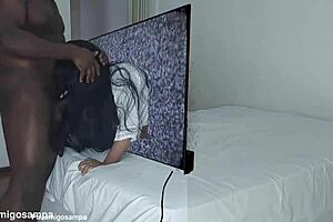 Samara Answers Halloween Call for Two Black Cocks