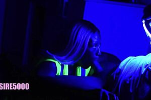 Black Light Blowjob While Working On The Clock At The Ship Yard