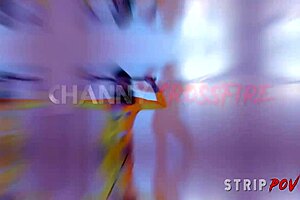 hot asian stripper dances wildly, spanking and teasing with clothes ripped for ass worship