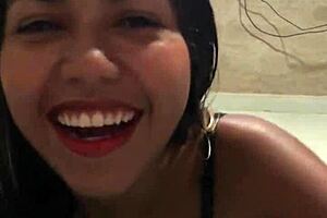 The Brunette Brazilian Latina Eagerly Gives A Blowjob And Rides In Cowgirl Position