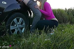 Horny Taxi Driver Fucks Blonde By Car