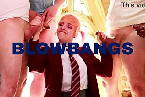 hot british teen in costume gets facial 😍