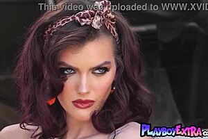 All natural redhead milf autumn huse stripping sensually at the desert