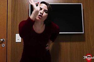 Latina Wife's Friend Gives Hidden Deepthroat Blowjob to Big Cock in POV