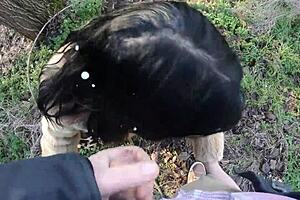 Cheating Wife Sucks Friend's Cock Outdoor Shopping