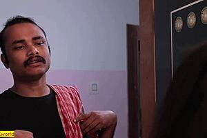 Laundry Boy Helps Neighbor's Wife With Household Chores In Retro Style