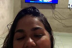 The Brunette Brazilian Latina Eagerly Gives A Blowjob And Rides In Cowgirl Position